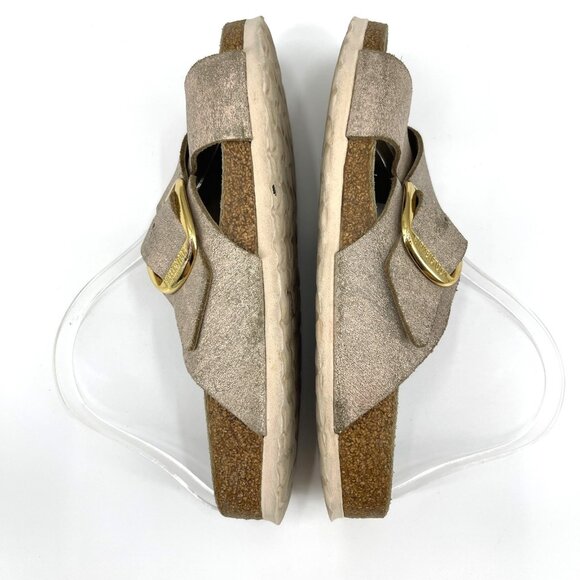 Birkenstock Narrow Siena Big Buckle Washed Metallic Rose Gold Sandals - Picture 2 of 14